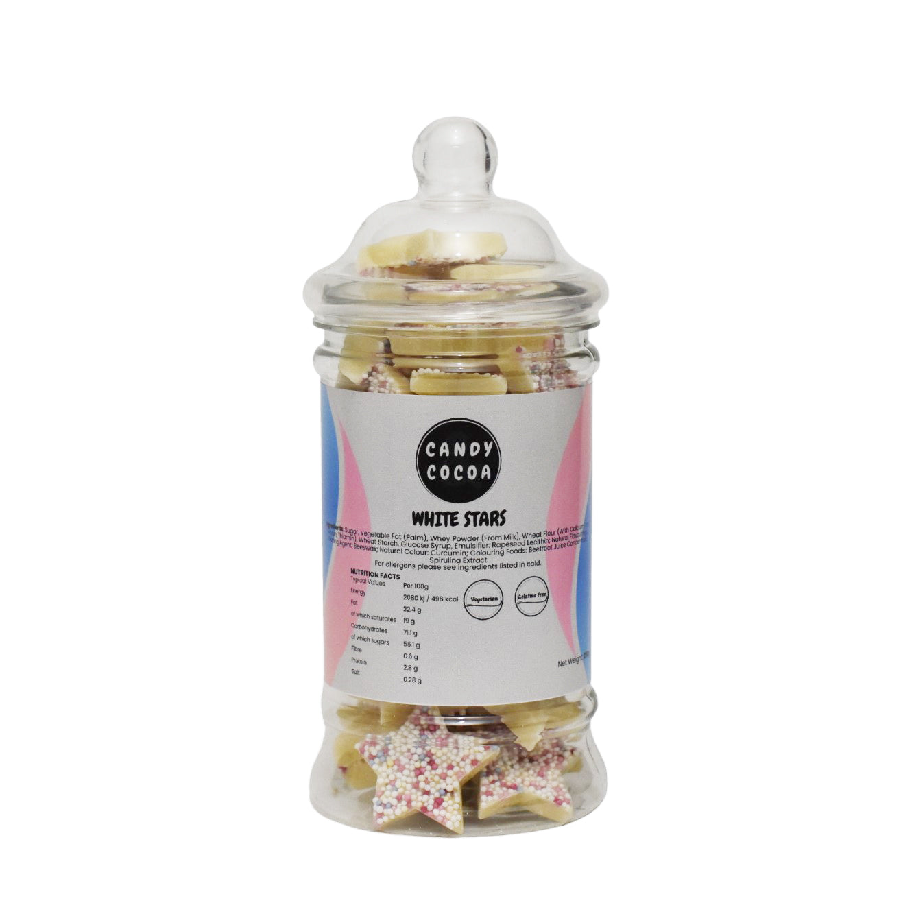 White Chocolate Snowie Stars - Jar